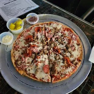 Meat lovers pizza