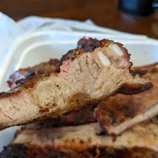 ribs in a styrofoam container