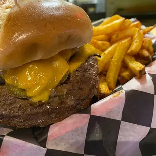 Cheese Burger with Fries