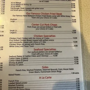 the menu