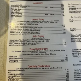 the menu
