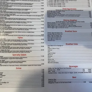 sushi and sashimi, menu