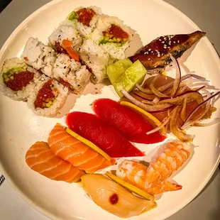 10pc Sushi and Spicy Tuna Roll - $20