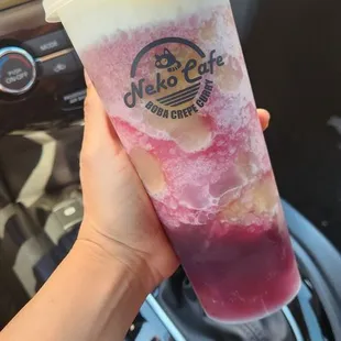 Grape cheese foam. Love getting this one because of the fresh grapes added.