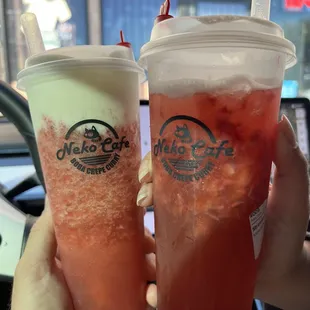 Strawberry Cheese Foam and Strawberry Tea