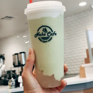 Avocado Frostie with Cheese Foam and Aloe