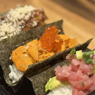 Unagi, Uni, and Tuna Tekka