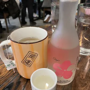 Green tea and ginjo sake
