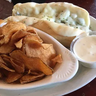 My husband and I both chose and enjoyed The Awesome Cheesesteak.  I upgraded from fries to the homemade Ranch Chips.