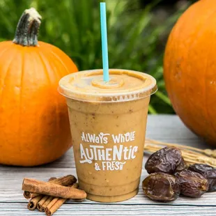 pumpkins and a drink