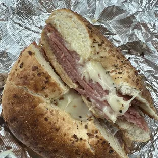 a ham and cheese sandwich