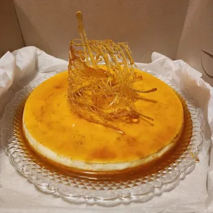 a cake with honey on top