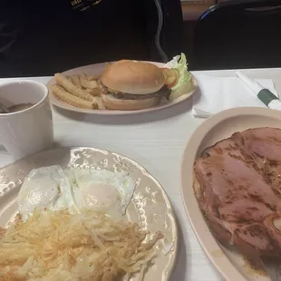 two plates of food on a table