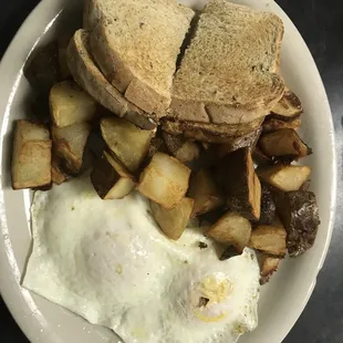 2 EGGS OM, AMERICAN FRIES &amp; RYE TOAST.
