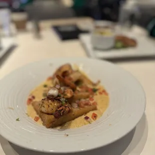 Shrimp was extremely salty and the grits were fried. I did not enjoy it. This was $37