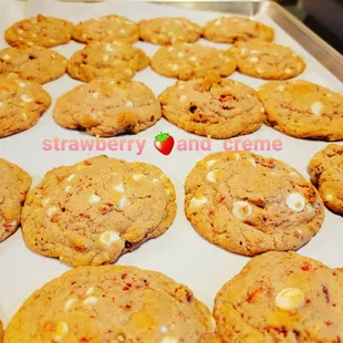 Strawberries and cream cookies are a sweet taste of summer in your mouth. Fan favorite