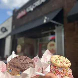 two ice cream sandwiches