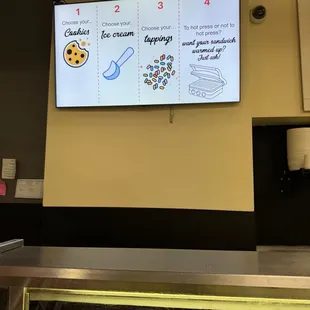 Ice cream sandwich menu