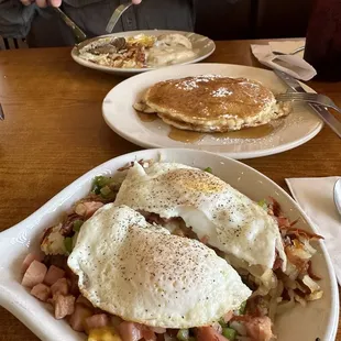 Skillet omelette! Pancakes!