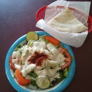 Artichoke Salad, served with pita.