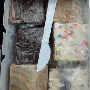 Amaretto Chocolate, Butterfinger, Root Beer Float, Birthday Cake, Chocolate Peanut Butter, Cookies and Creme