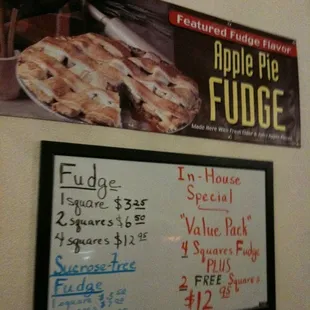 a menu for apple pie