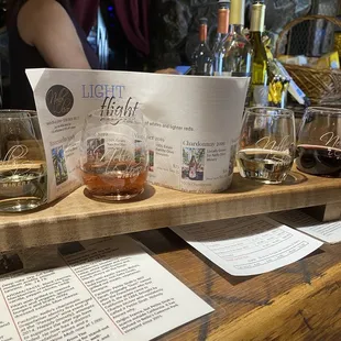 a selection of wines