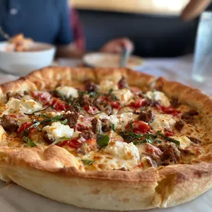 a pizza on a plate