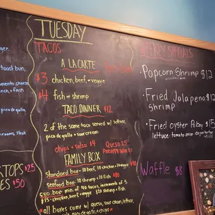 Tuesdays specials
