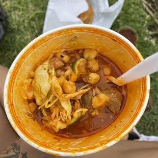 a bowl of chili and beans