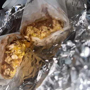 Bean cheese and egg burrito