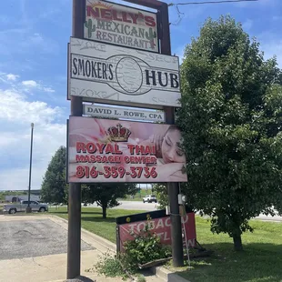 a sign for the restaurant