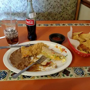 Taco enchilada combo and a cole