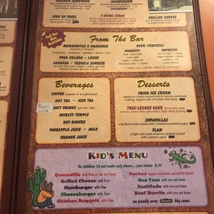 sushi and sashimi, menu