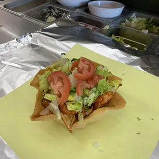 Shrimp taco salad made to order :)