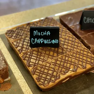 a variety of desserts on display