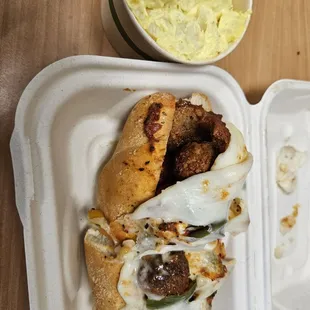 Walk-in special 2, with meatball sandwich and potato salad side
