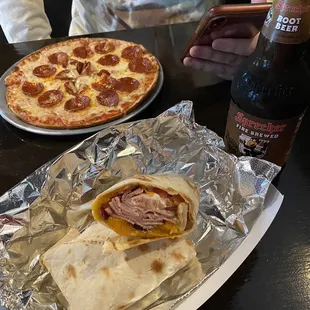 Gluten free hot ham and cheese wrap!