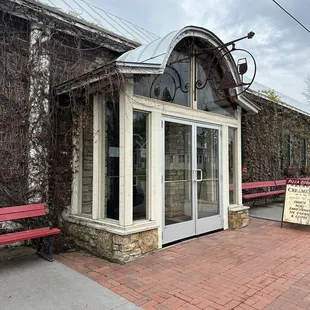 the front of the building