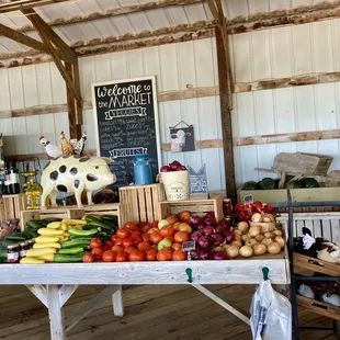 a table full of fresh produce