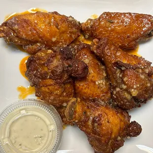 Bone-in, spicy garlic sings