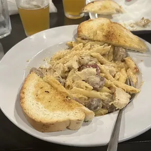 Diablo pasta with chicken and sausage.