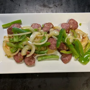 Pierogies and Sausage