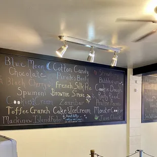 a chalkboard in a restaurant