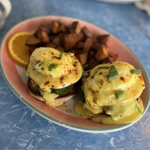 Veggie pattie eggs Benedict