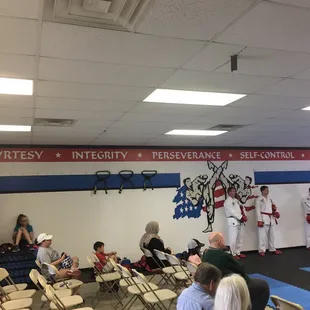 Courteous, integrity, perseverance, self-control, and indomitable spirit are big teaching points.