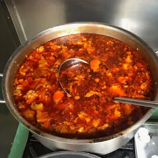 Freshly made pot of menudo. Follow us on Facebook to see what our special for the day is.