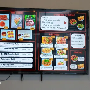 Menu at Nem Noung &amp; Rolls