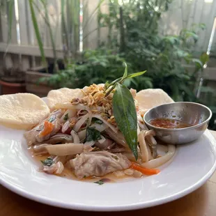 Pickled pick ears salad eith lotus shoot