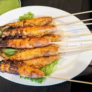 Grilled prawns